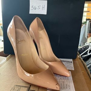 Christian Louboutin Pigalle 120 beige patent leather pumps 37 US 7